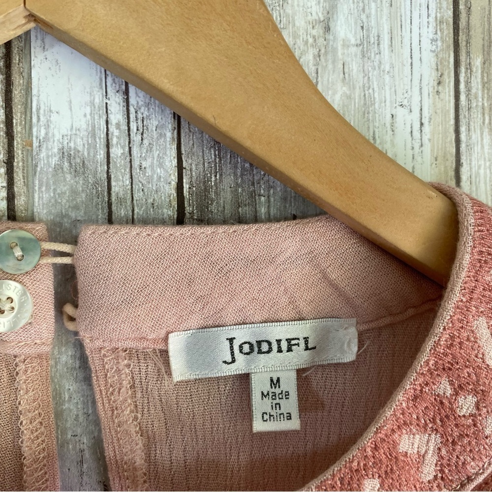 Jodifl Pink Embroidered Open Shoulder Tunic - Picture 6 of 6
